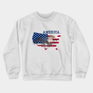 america, america flag, eagle Crewneck Sweatshirt